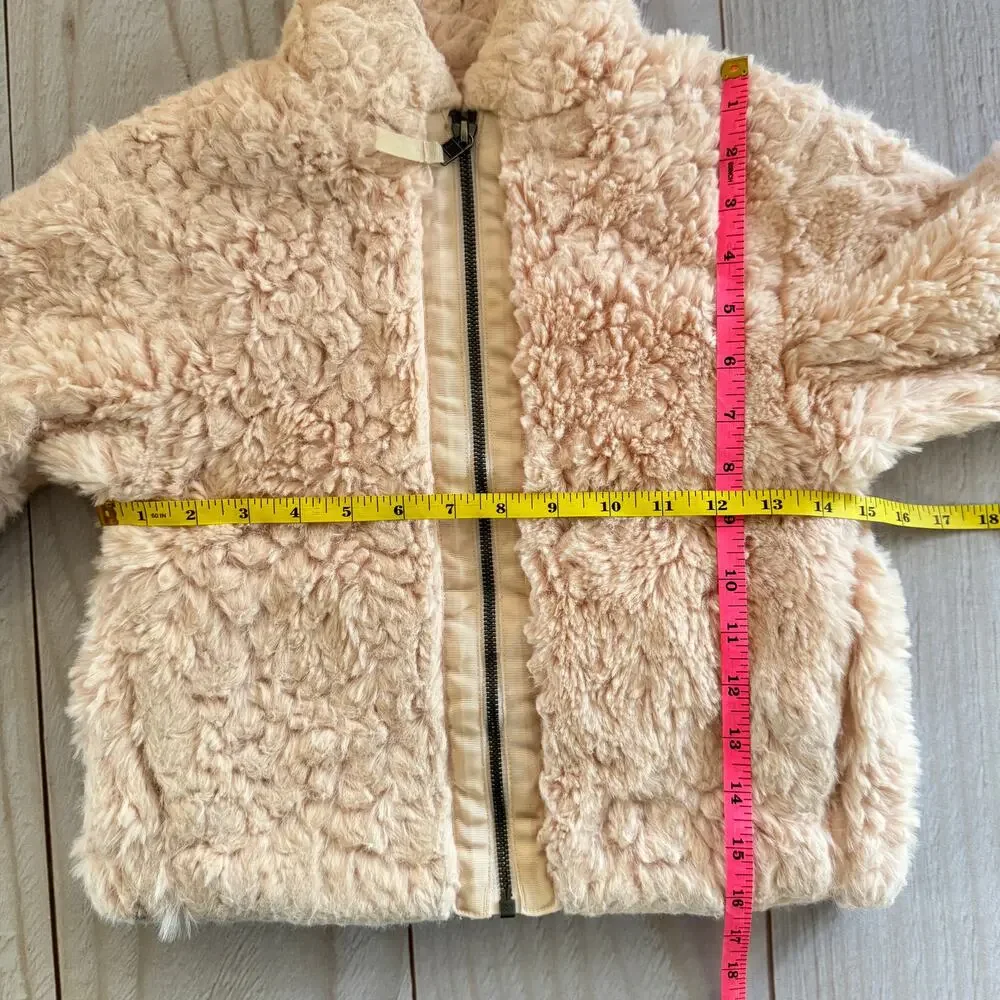 Patagonia Kids Girls XS 5-6 Lunar Frost Faux Fur Fleece Full Zip Jacket Pink
